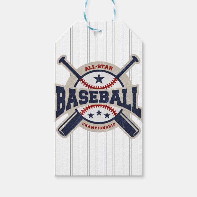 Baseball All Star Team Sport Födelsedagsfest Presentetikett (Framsidan)