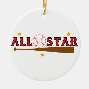 Baseball all stjärna julgransprydnad keramik