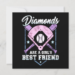 Baseball Älskare Diaminder är flickans bästa vän Inbjudningar
