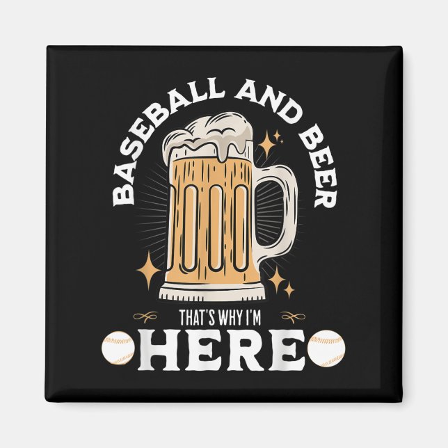 Baseball Älskare Funny Quote Beer Älskare Beer Dri Magnet (Framsidan)