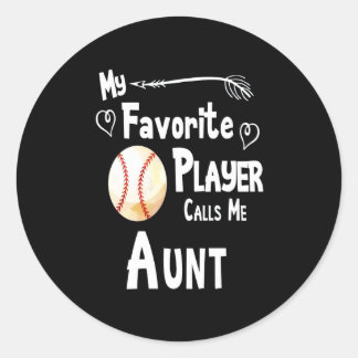 Baseball Älskare | Min favoritspelare ringer mig M Runt Klistermärke