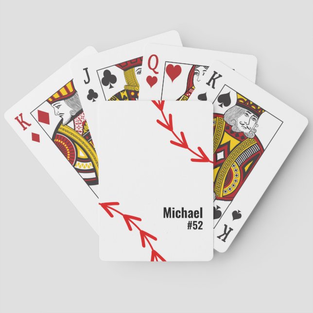 ⚾ Baseball Älskare Namn + Jersey Number Casinokort (Baksidan)