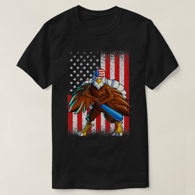 Baseball American Eagle 4:e juli Manar Boys USA T Shirt (Design framsida)