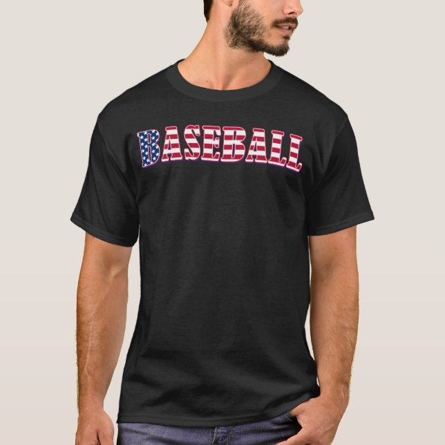 Baseball American Flag  Baseball T Shirt (Framsida)