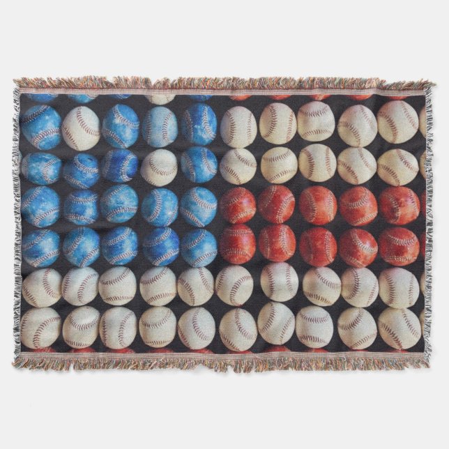 Baseball American Flagga Filt (Framsidan)