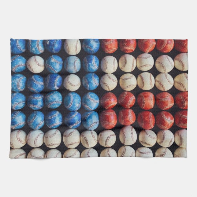 Baseball American Flagga Kökshandduk (Horisontell)