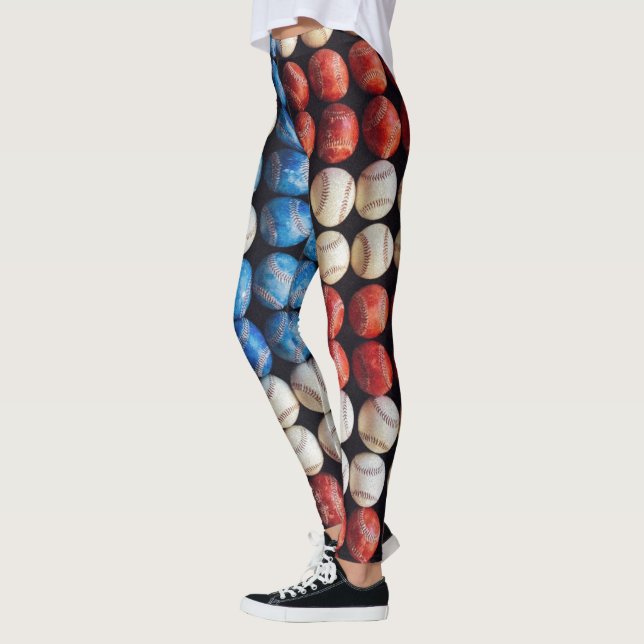 Baseball American Flagga Leggings (Vänster)