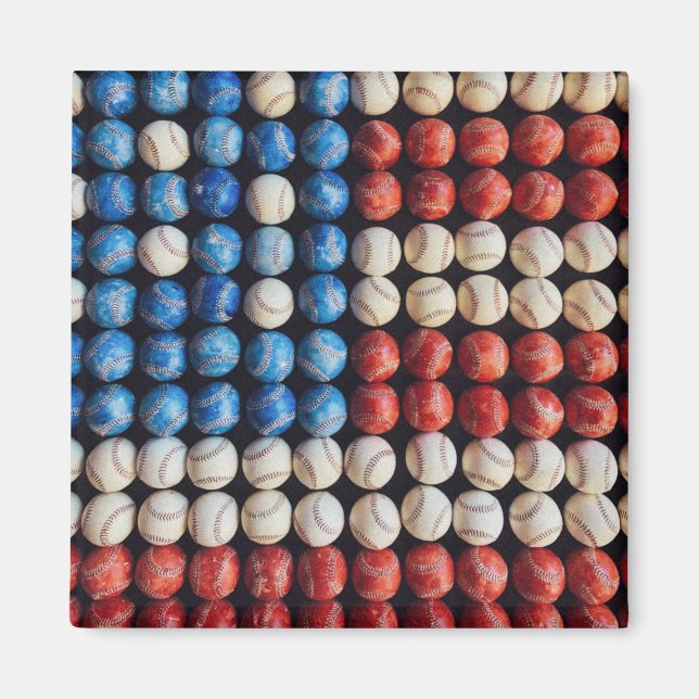 Baseball American Flagga Magnet (Framsidan)