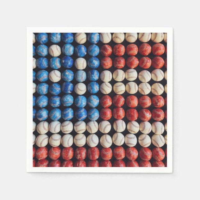 Baseball American Flagga Pappersservett (Framsidan)