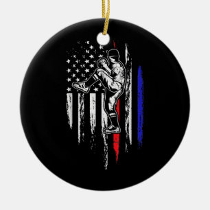 Baseball American Flagga Pitcher USA Pitching 4:e Julgransprydnad Keramik