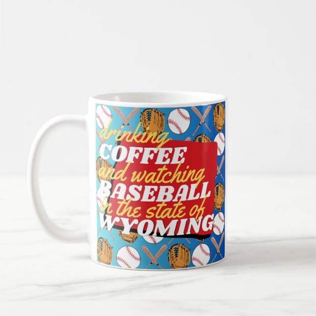 Baseball and Coffee in Wyoming  Kaffemugg (Vänster)