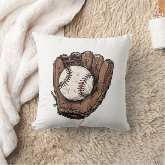 Baseball and mitt kudde