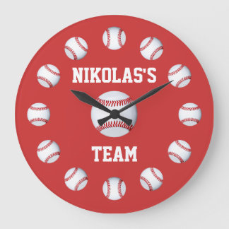 Baseball Anpassningsbar Clock Personlig Namn Plats Stor Klocka