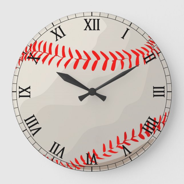 Baseball - Anpassningsbar Clock Stor Klocka (Framsida)
