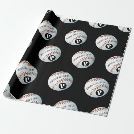 Baseball Anpassningsbar Monogram Namn Presentpapper