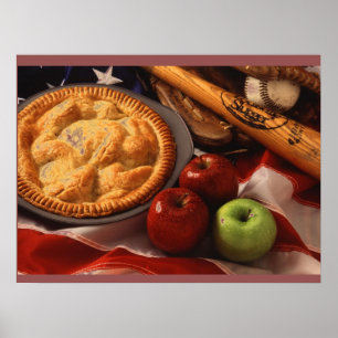 BASEBALL APPLE PAJ ART POSTER