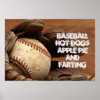 BASEBALL APPLE PAJ HETT HUNDAR OCH ANLÄGGNING POSTER
