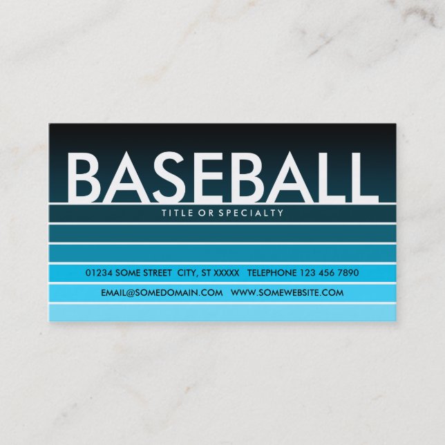 BASEBALL aqua swatch Visitkort (Framsida)