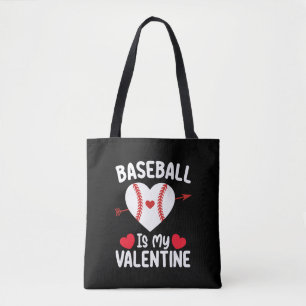 Baseball är min Alla hjärtans dags sport Tygkasse