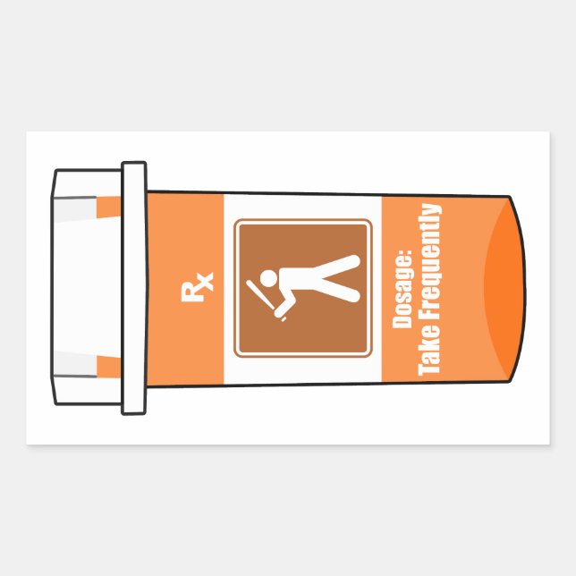 Baseball är min drog rektangulärt klistermärke (Framsida)