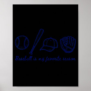 Baseball är min favorit säsong sport minimalist L Poster