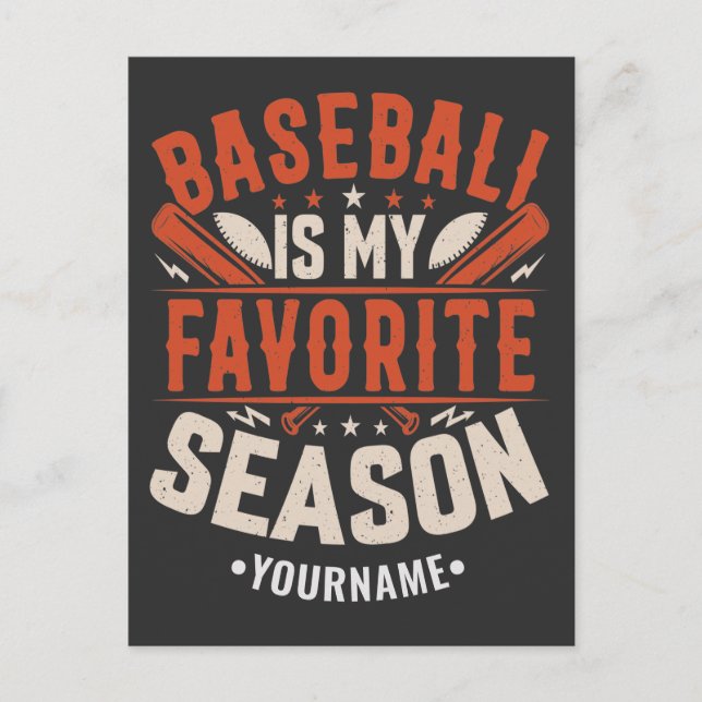 Baseball är min favoritsäsong vykort (Framsida)