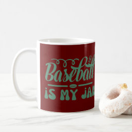BASEBALL ÄR MIN SYLT lustiga typografiska baseboll Kaffemugg