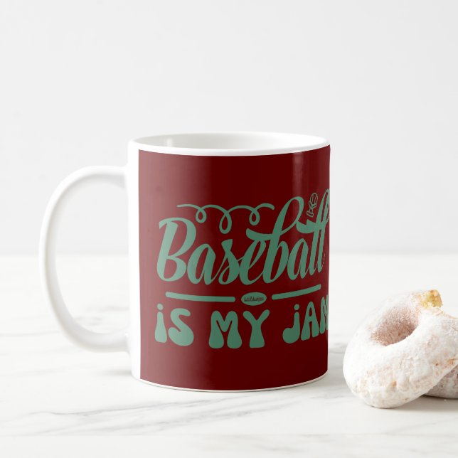 BASEBALL ÄR MIN SYLT lustiga typografiska baseboll Kaffemugg (Med munk)