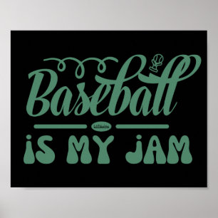BASEBALL ÄR MIN SYLT lustiga typografiska baseboll Poster