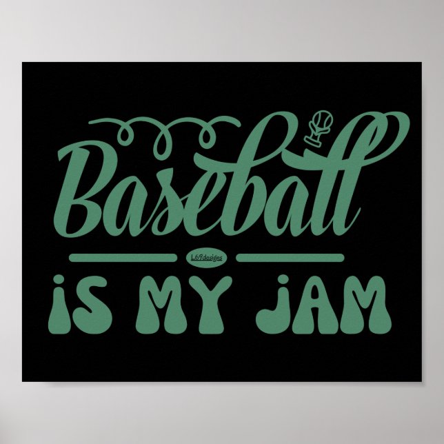 BASEBALL ÄR MIN SYLT lustiga typografiska baseboll Poster (Framsidan)