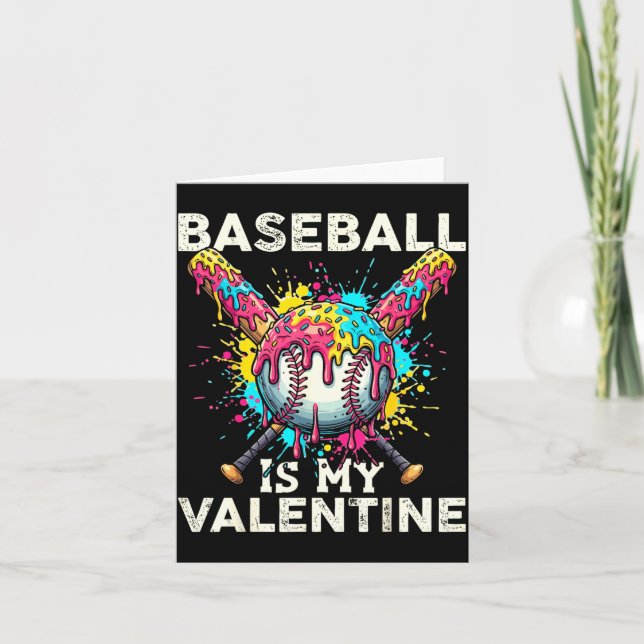 Baseball är min valentin glass dropp korsad Ba Kort (Framsida)