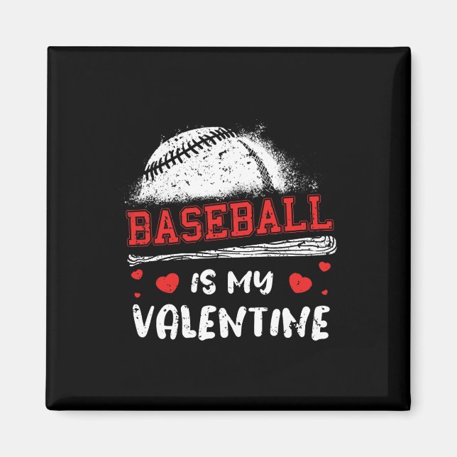 Baseball är min Valentine Valentines day Coola Spo Magnet (Framsidan)