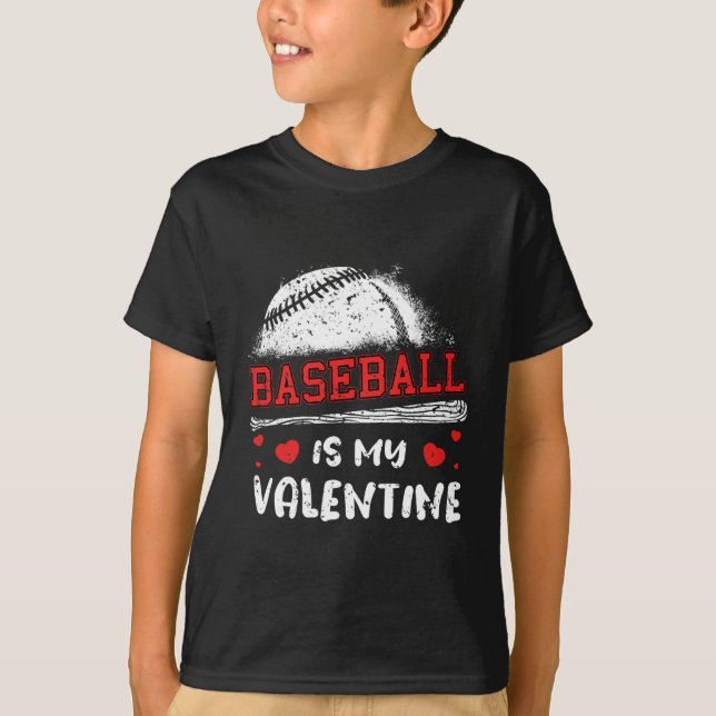 Baseball är min Valentine Valentines day Coola Spo T Shirt (Framsida)
