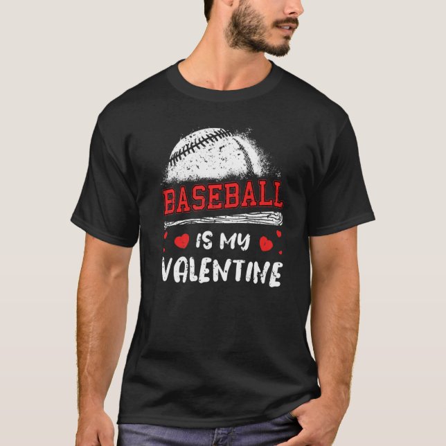 Baseball är min Valentine Valentines day Coola Spo T Shirt (Framsida)