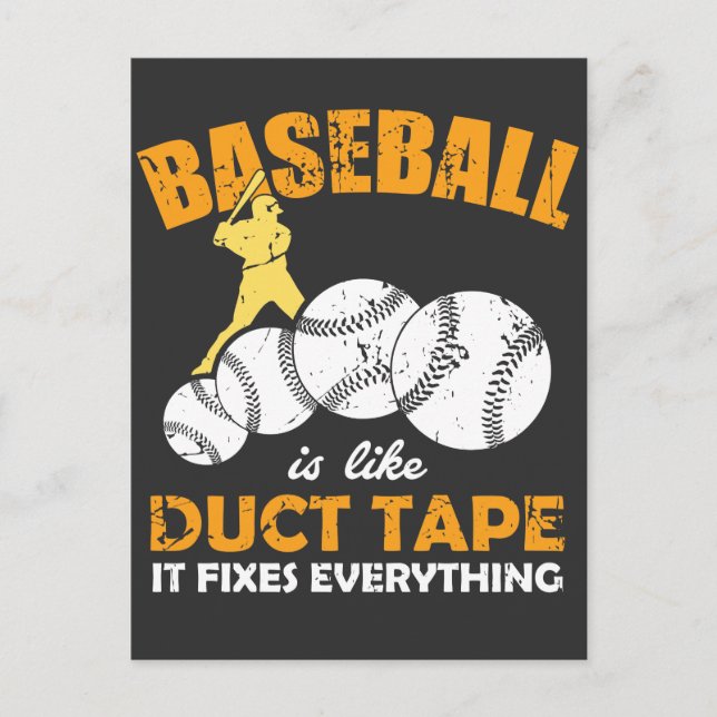 Baseball är som tejp. vykort (Framsida)