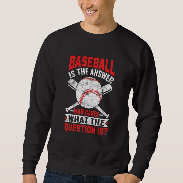 Baseball är svaret på Manar Kvinnor i baskiska spe Lång Ärmad Tröja (Framsida)