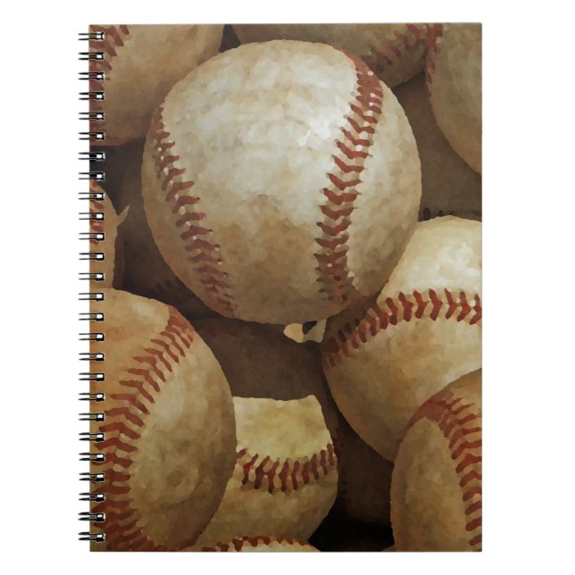 Baseball Art Anteckningsbok Med Spiral (Framsidan)