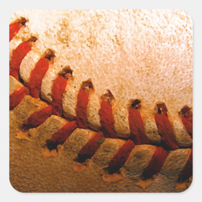 Baseball Art Fyrkantigt Klistermärke (Framsida)