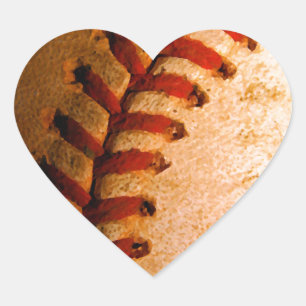 Baseball Art Hjärtformat Klistermärke
