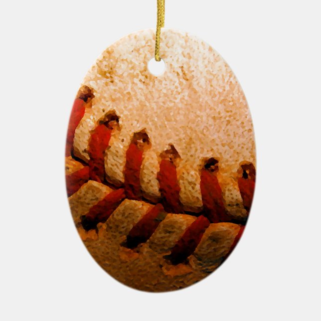 Baseball Art Julgransprydnad Keramik (Framsidan)