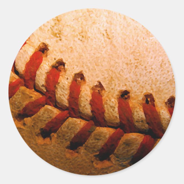 Baseball Art Runt Klistermärke (Framsida)
