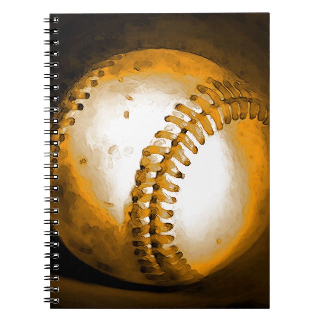 Baseball Artwork Anteckningsbok Med Spiral (Framsidan)