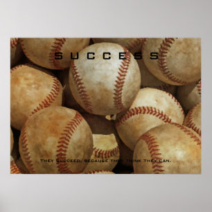 Baseball Artwork Motivational Inspire lyckades Poster