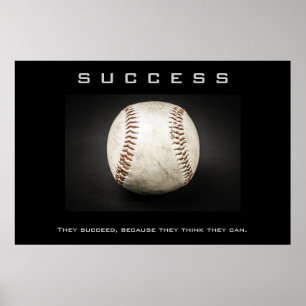 Baseball Artwork Motivational Inspire lyckades Poster