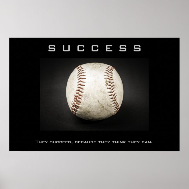 Baseball Artwork Motivational Inspire lyckades Poster (Framsidan)