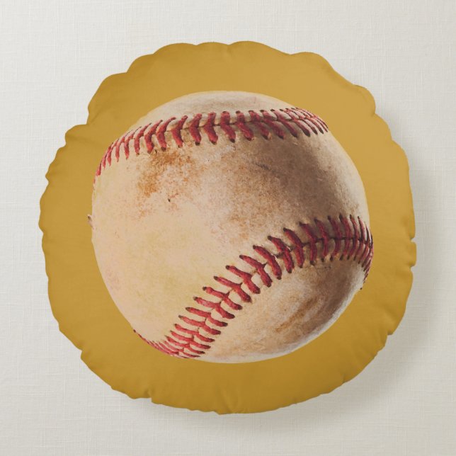 Baseball Artwork Rund Kudde (Framsidan)
