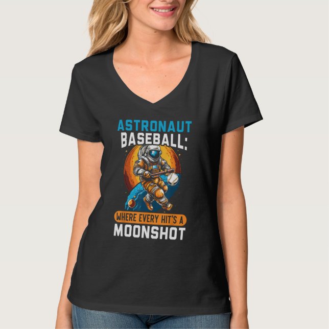 Baseball Astronaut  Baseball Player Sport Outerspa T Shirt (Framsida)