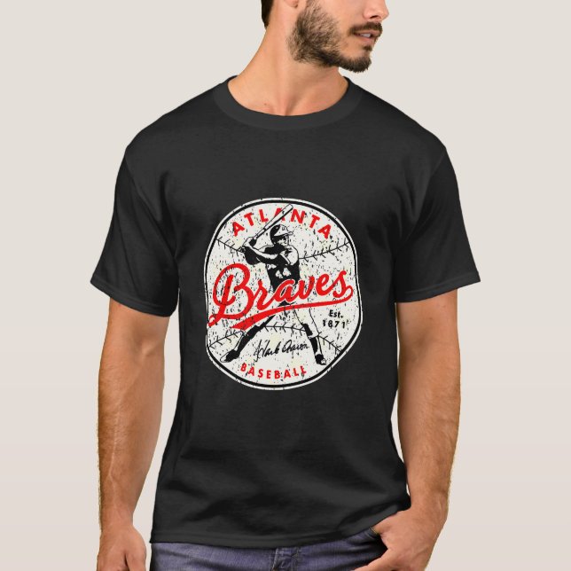Baseball Atlanta Bravesss Vintage T Shirt (Framsida)