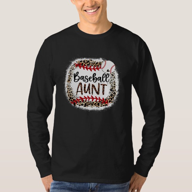Baseball Aunt Leopard  Baseball Aunt T Shirt (Framsida)