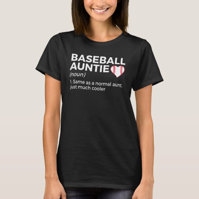 Baseball Auntie Definition T Shirt (Framsida)